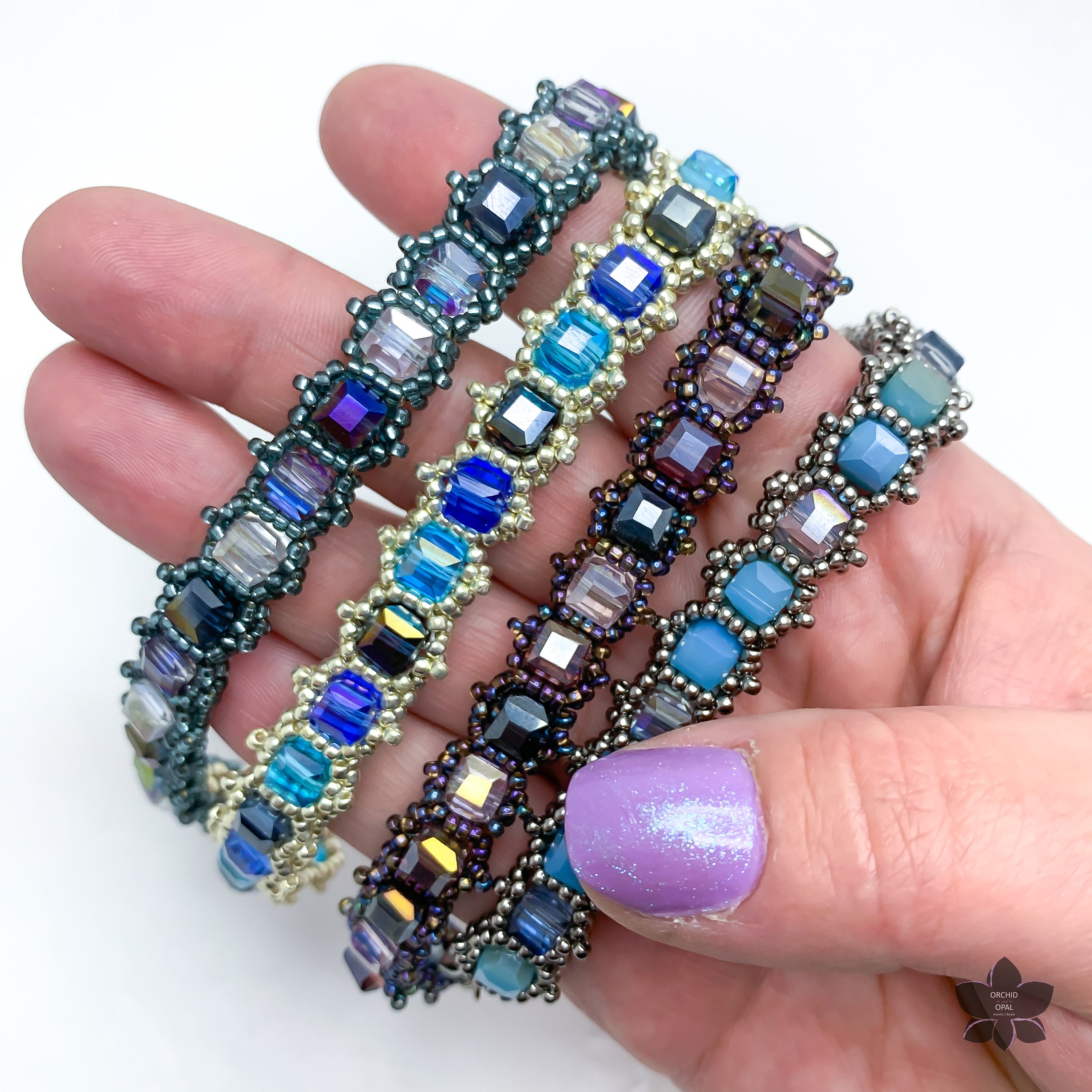 Beading Pattern PDF File Download - Crystal Cube Tennis Bracelet - 6mm ...