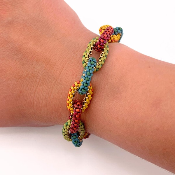 Beading Pattern - Delica Links Bangle Bracelet
