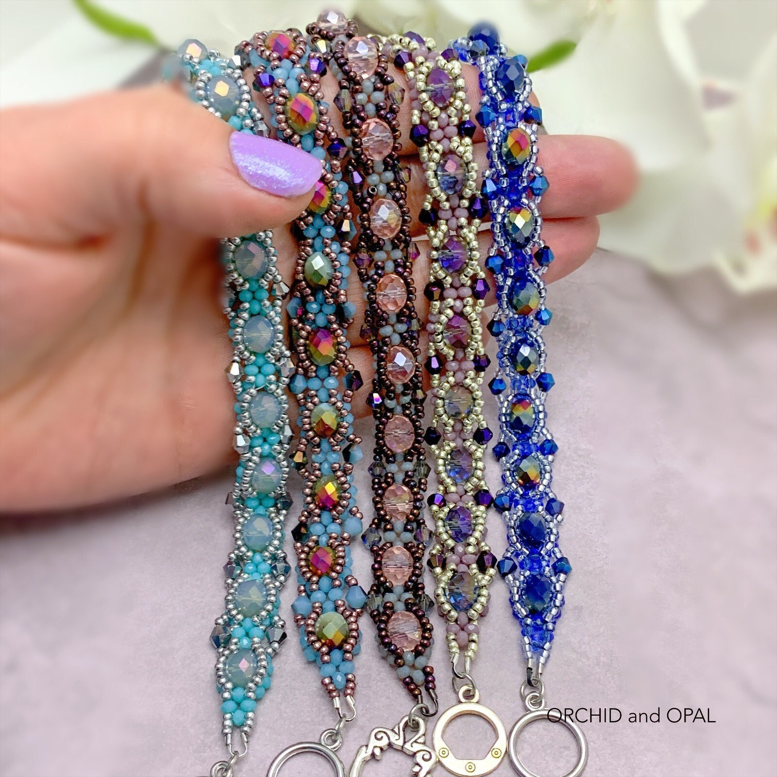 Beading Pattern - Crystal Rondelle and Bicone Bead Tennis Bracelet ...