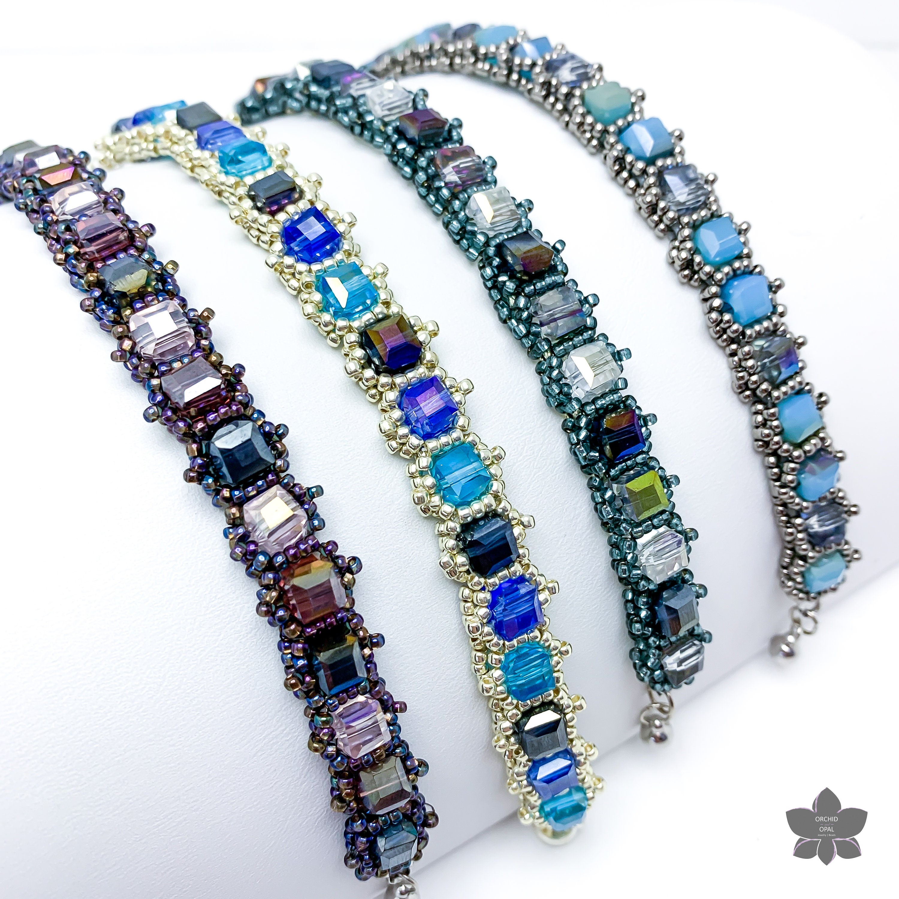 Beading Pattern PDF File Download - Crystal Cube Tennis Bracelet - 6mm ...