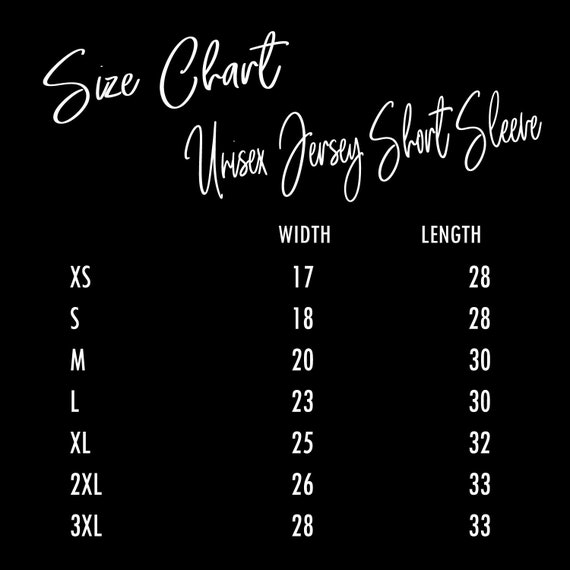 Thyme And Honey Size Chart