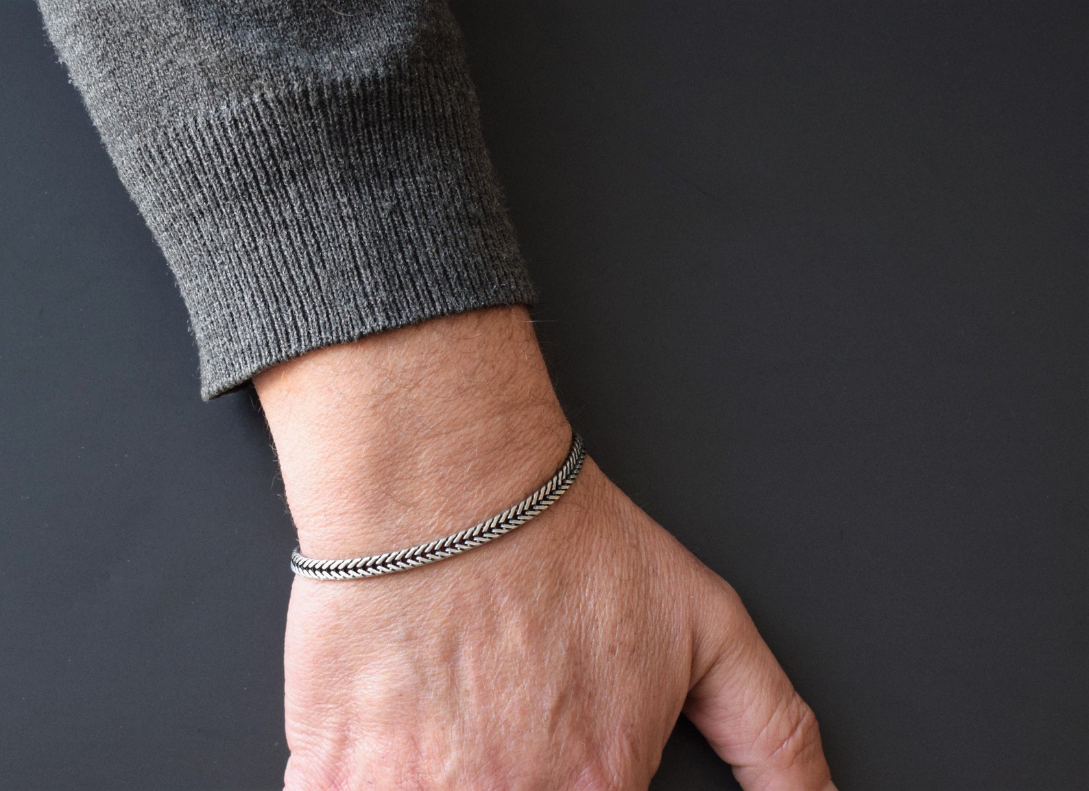Mens Silver Bracelet Men Bracelet Mens Chain Bracelet Etsy Canada