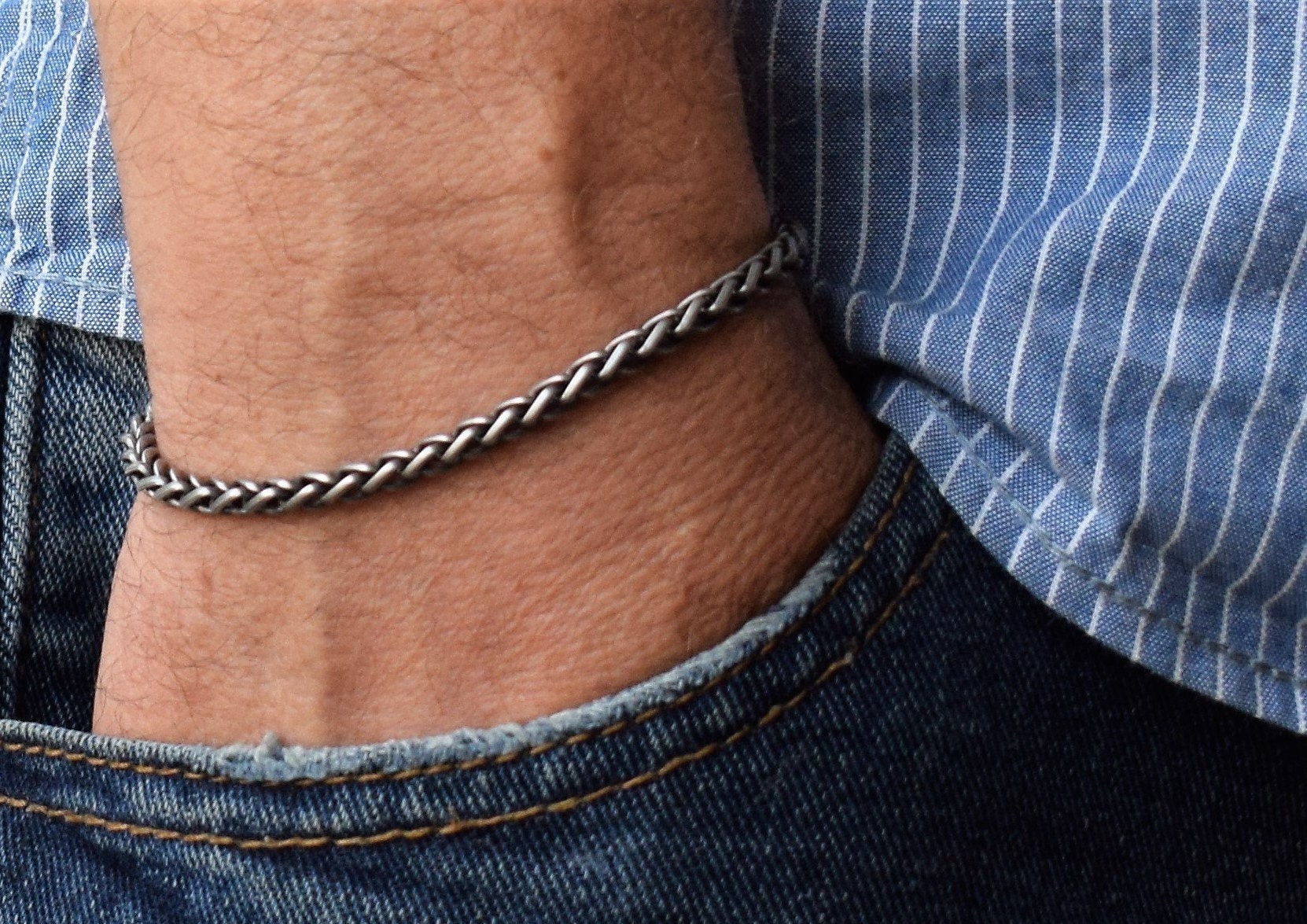 Mens Bracelet Mens Silver Bracelets Bracelet Men Men Chain - Etsy