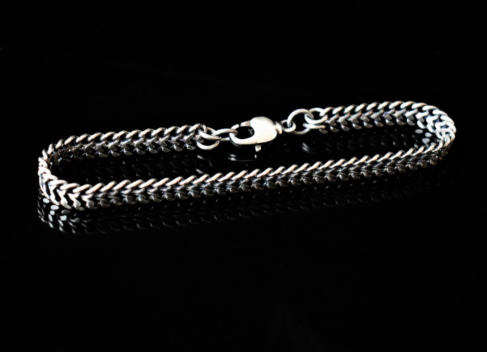 Mens Silver Bracelet Men Bracelet Mens Chain Bracelet Etsy
