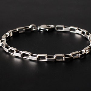 男性用酸化銀メッキチェーンブレスレット（4mm）