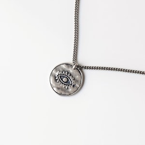 Mens Necklace, Men Silver Necklace, Mens Pendant Necklace, Silver Coin Necklace, Silver Necklace, Necklace Men, Men Jewelry