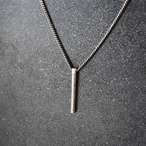 Mens Necklace, Men Silver Necklace, Mens Pendant Necklace, Silver Stick Necklace, Silver Necklace, Necklace Men, Mens Jewelry