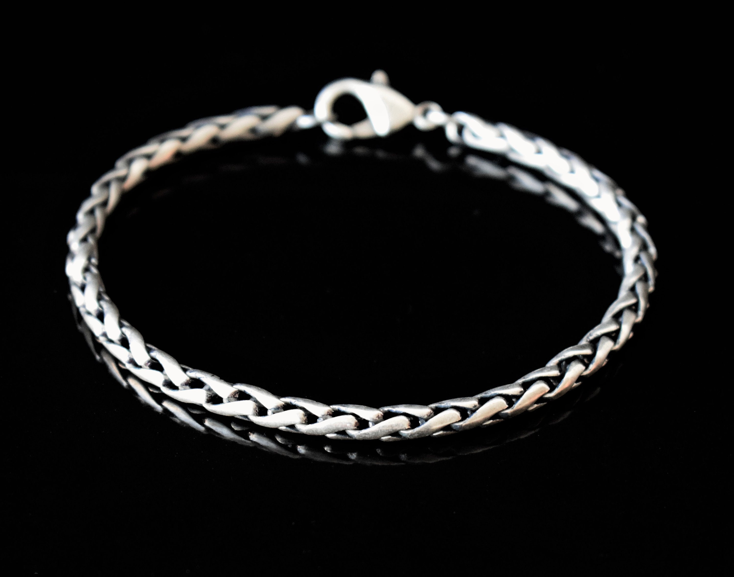 Mens Silver Bracelet Men Bracelet Mens Chain Bracelet Etsy