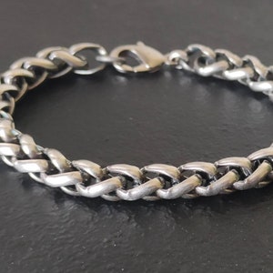 Mens Bracelet, Mens Silver Bracelets, Bracelet Men, Men Chain Bracelet, 8 mm, Bracelet For Men, Mens Jewelry, Men Bracelet Gift
