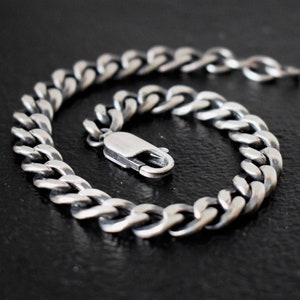 Sterling Silver 925 Bracelet, Mens Silver Bracelet, Men Bracelet, Curb Bracelet Men, Mens Jewelry, Mens Chain Bracelet, Men Bracelet Gift