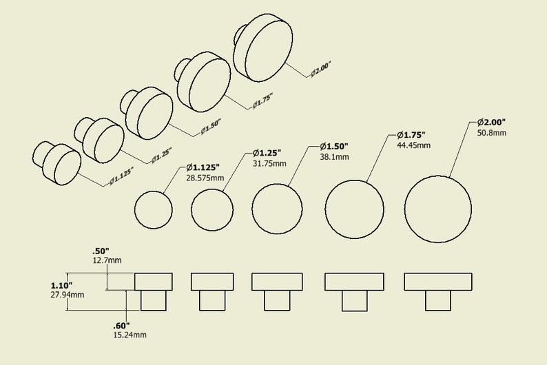 Drawer Pulls Circular Multiple Sizes Etsy
