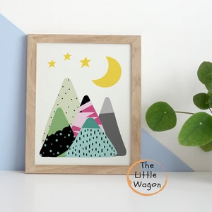 Mountains Wall Art Print, Mountains Poster, Adventure Print, Kids, Scandinavian, home decor, Baby Boys Room, Nursery Decor, Kids Playroom