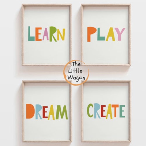 Kids Wall Art Children's Wall Art Nursery Set of 4 Etsy