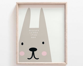 Rabbit Wall Art, Rabbit Wall Print, Rabbit Nursery, Bunny Print, Bunny Wall Art, Bunny Children's Room Decor, Bunny Gift, Baby Shower Gift
