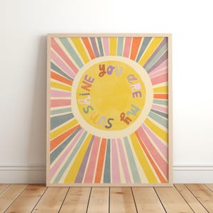 you are my sunshine, Nursery Print, Bedroom Art, Illustration Wall Art, Nursery Wall Art, Boho Nursery Decor, Kids Room, sunshine Decor
