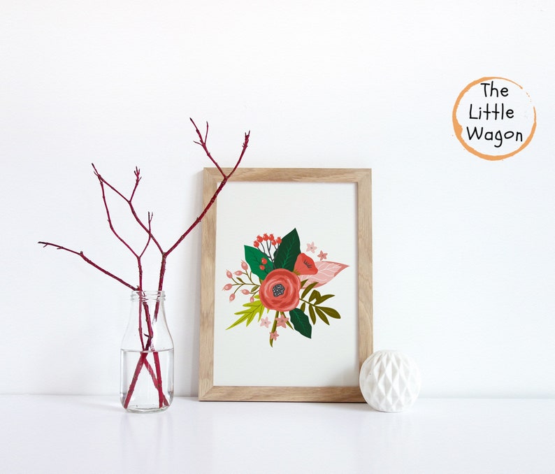 Girls Nursery Wall Art Set of 2 Set of Two Prints Girls Floral Room Decor Floral Nursery Girls Bedroom Prints Sale Flower Girls Baby