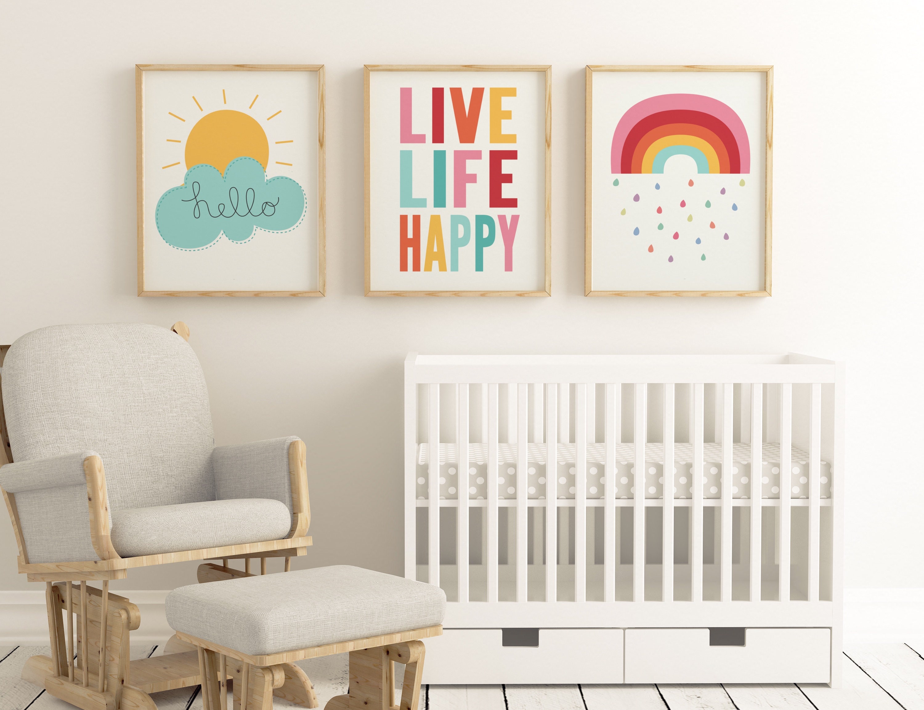 Kids Room Art Printable Set of 3 Prints Nursery Wall Art Etsy