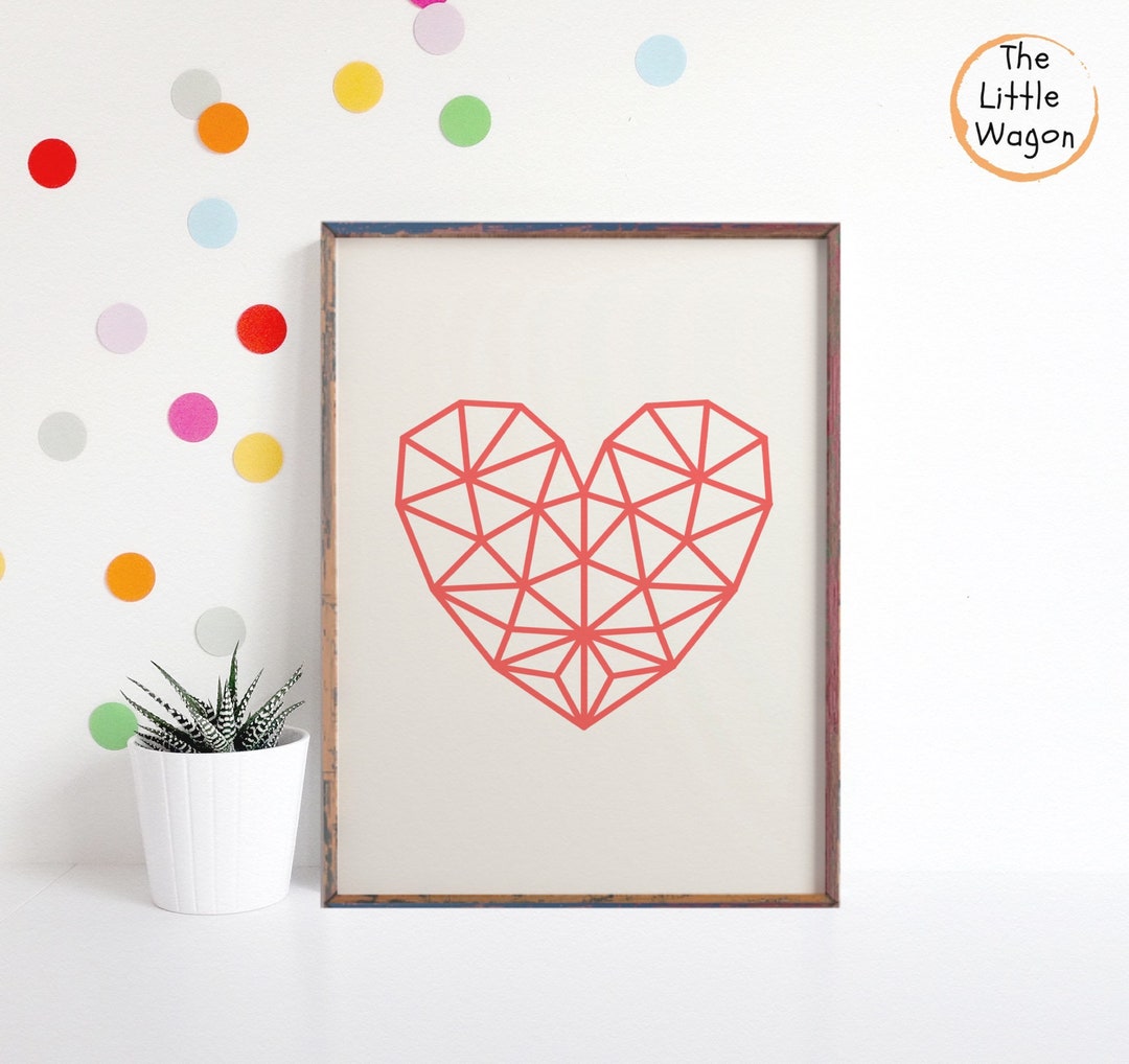Girls Nursery Print, Girls Love Heart Wall Art, Rainbow Wall Art ...