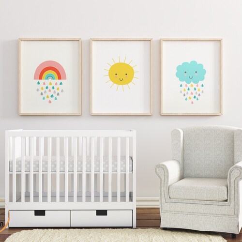 You Are My Sunshine Print Nursery Wall Art Set of 3 Prints Etsy