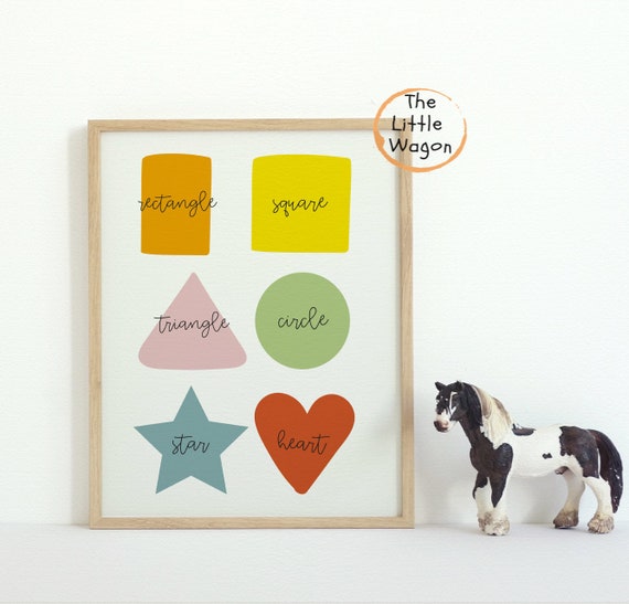 Formen Diagramm Kindergarten Drucke Regenbogen Plakat Etsy