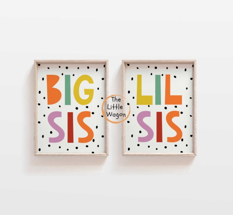 Big Sister Little Sister Print Set of Two Nursery Prints Big Etsy