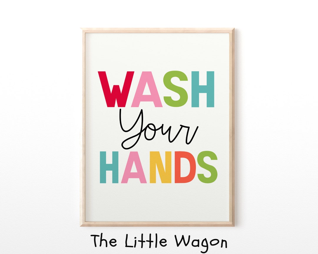 Bathroom Command Print Wash Your Hands Bathroom Rules Kids Etsy
