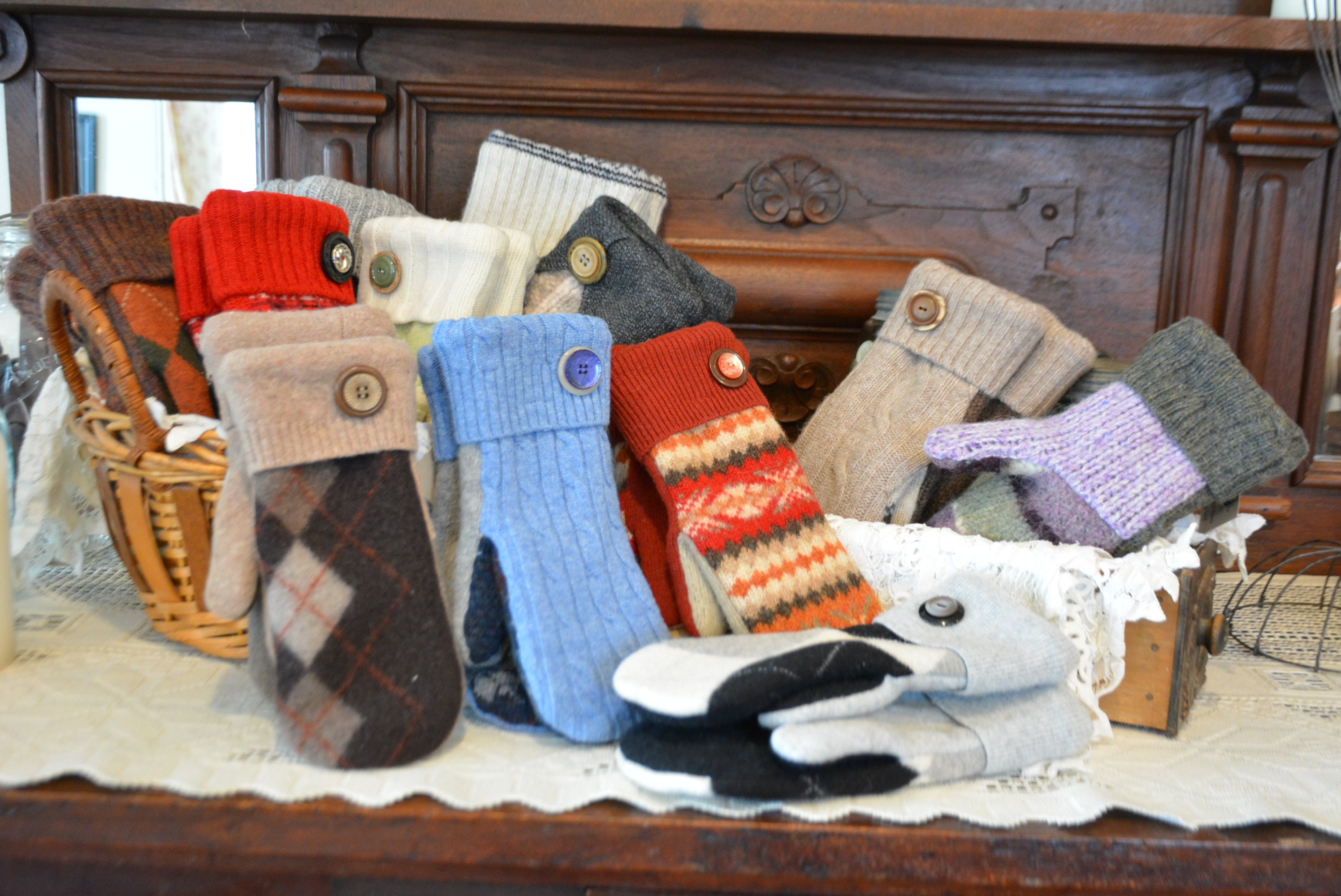 Custom Vermont Sweater Mittens Made to Order With Your Color Choices Upcycled Sweater Mittens Using Repurposed Sweaters Gift for Her Small Etsy