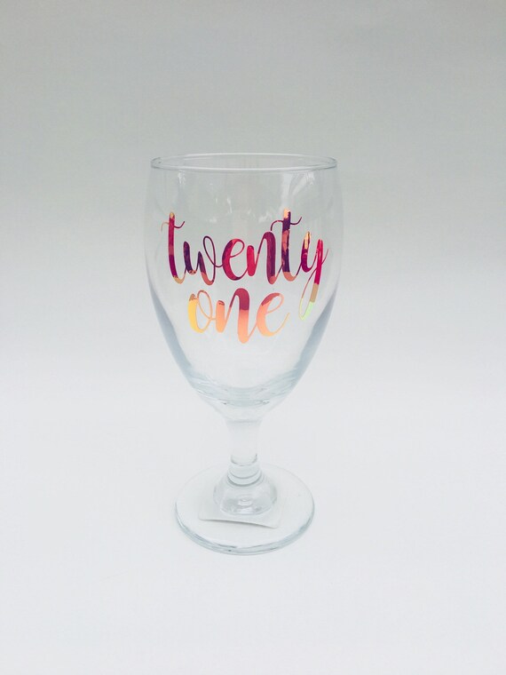21st birthday wine glass