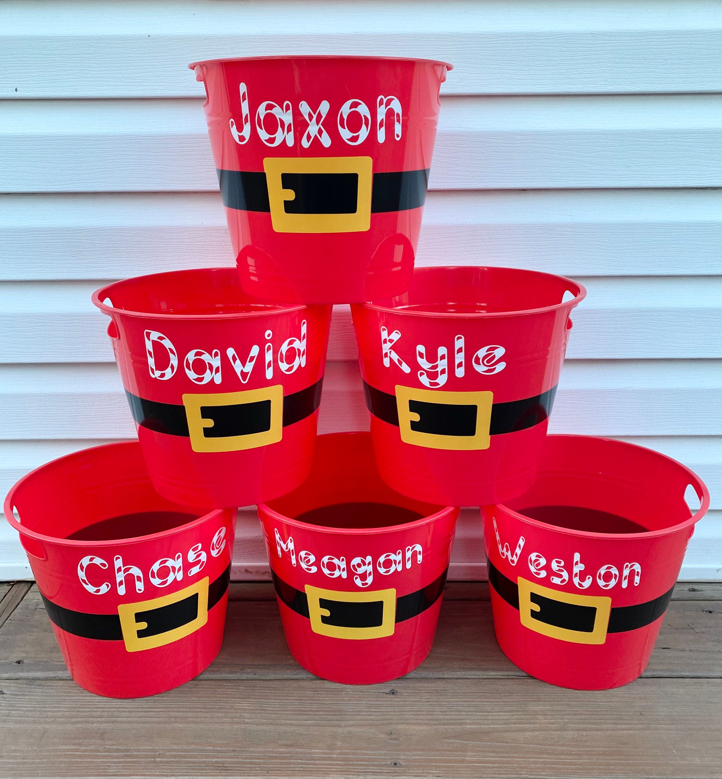 Personalized Santa Bucket Santa Bucket Christmas bucket Etsy
