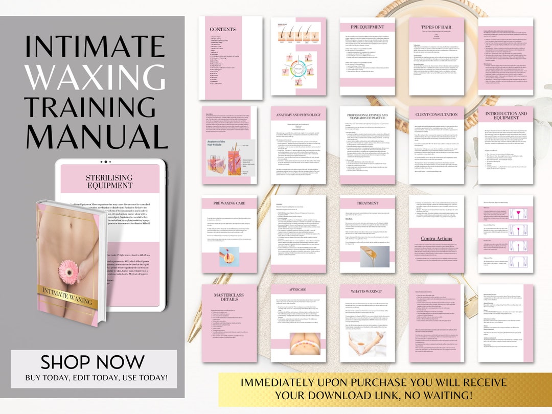 Intimate Waxing Training Manual Learn How to Wax Esthetician Etsy