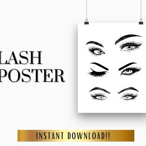 Eyelashes Printable, Esthetician Decor, Lashes Decor, Beauty Salon Decor, Lash Prints, Eyelash Extensions Printable, Eyelash Room Decor