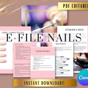 E-File Nails Training Manual, Manicure, Nails, Acrylic, Training manual, Beauty Academy, Beautician, Beauty Training, Nails