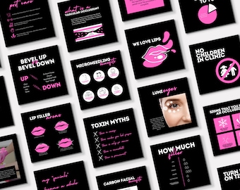 Beauty Academy Instagram Templates: Med Spa & Filler Content (Canva Editable)