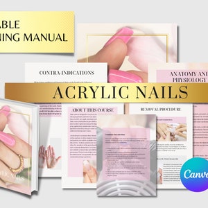 Acrylic Nails Training Manual | Editable Canva Template for Nail Technician Trainers