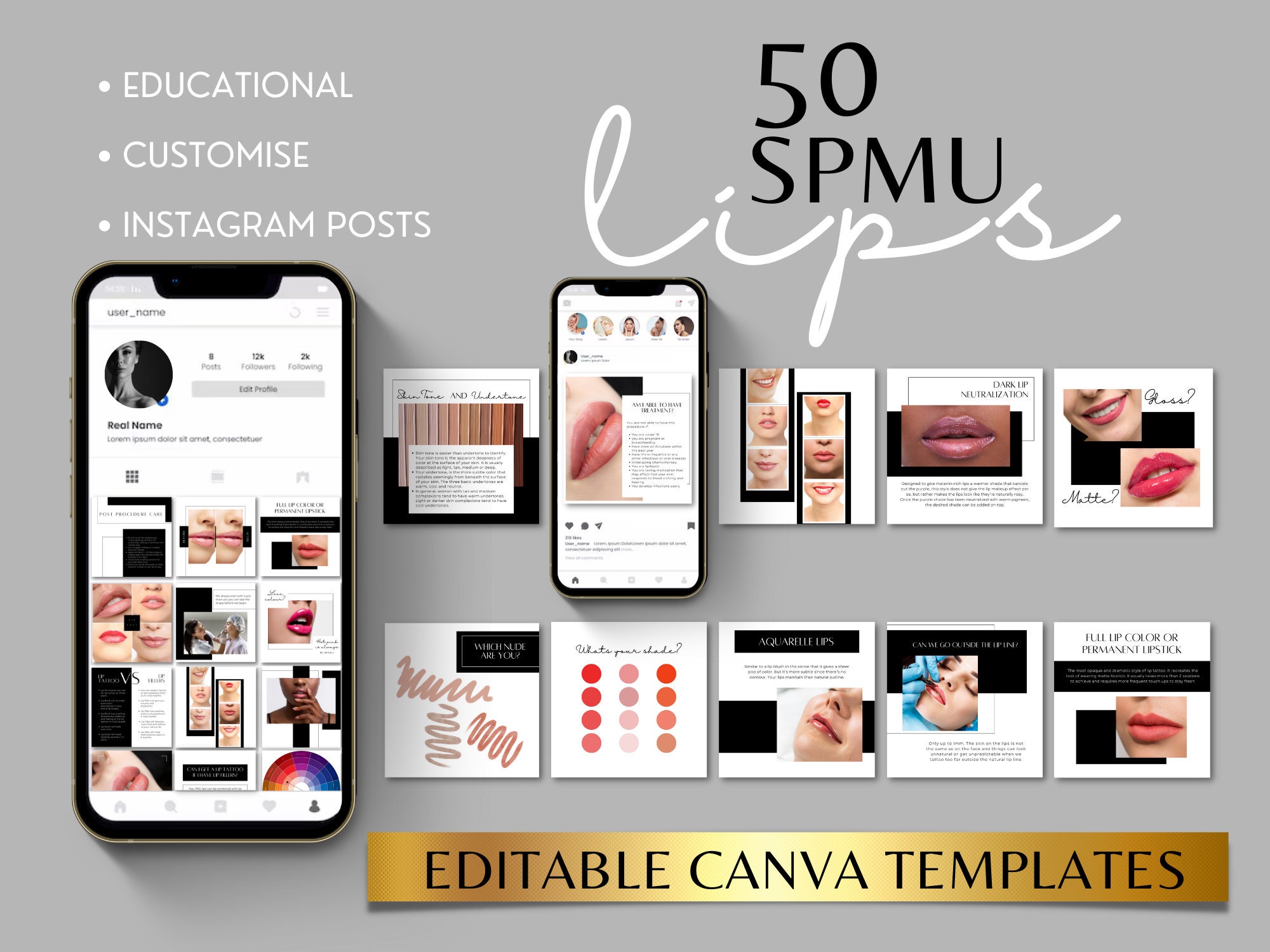 Lip Blush Canva Templates for Instagram - Etsy