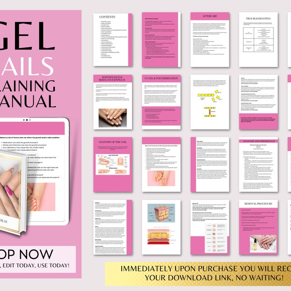 Gel Nails Training Manual, biab training, gel nails, gel nails manual, gel nails training