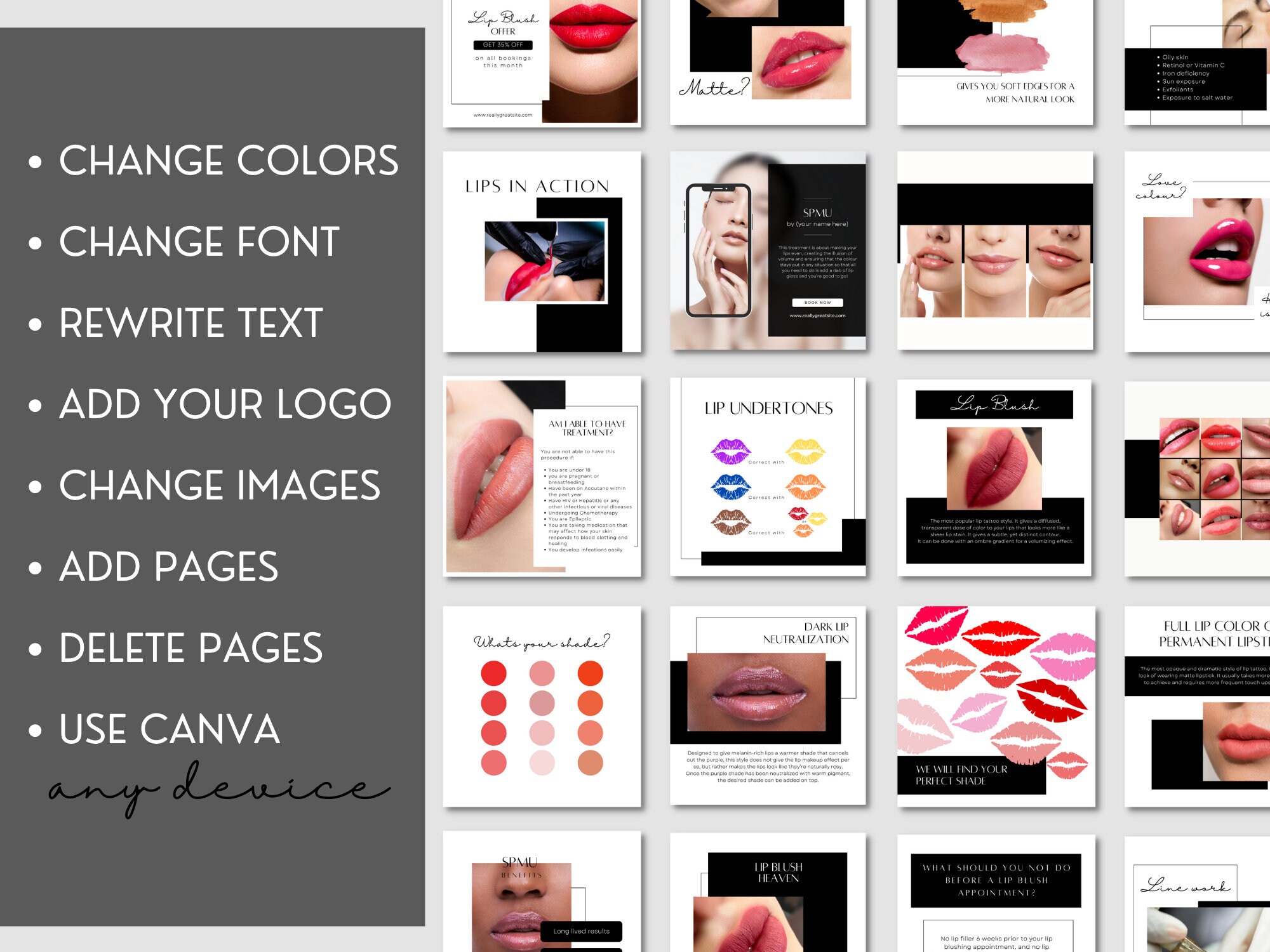 Lip Blush Canva Templates for Instagram - Etsy