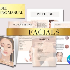 Facial Training Manual for beauty academy training, esthetician school training manual for facials