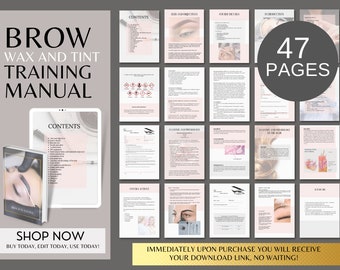 Brow Wax and Tint Training Manual: Editable Tutorial (Digital Download)