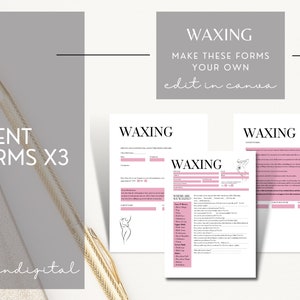 Waxing consultation forms client record waxining consent waver forms