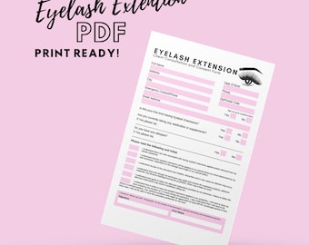 Eyelash policy form for client consultations editable client record form lash artist client consent