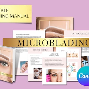 Microblading Training Course - Eyebrow Training Manual – Editable Training Manual Tutorial SMPU Brows, Shaping, PMU Brows, Eyebrow Tattoo