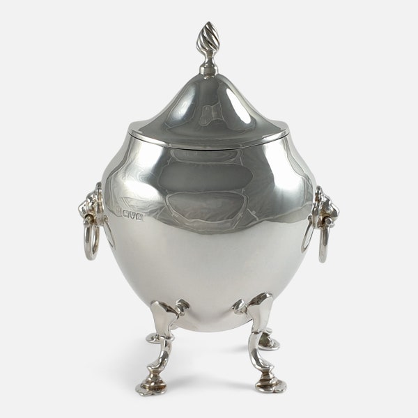 Silver Tea Caddy, Nathan & Hayes, 1912