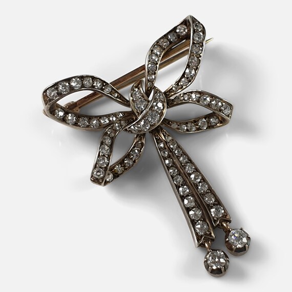 Victorian Diamond Bow Brooch