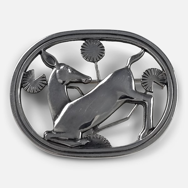 Georg Jensen Silver Brooch #256, Arno Malinowski, 1933-1944