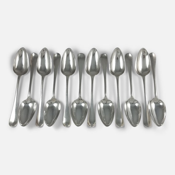 Set of 12 Dutch Silver Hanoverian Pattern Tablespoons 1803 