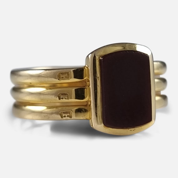 Victorian 18ct Gold Carnelian Signet Ring - 1883 - image 4