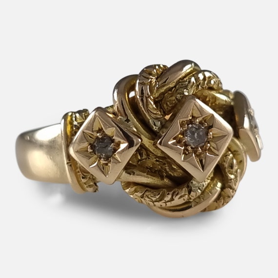 George V 18ct Yellow Gold Diamond Knot Ring - 1919 - Gem