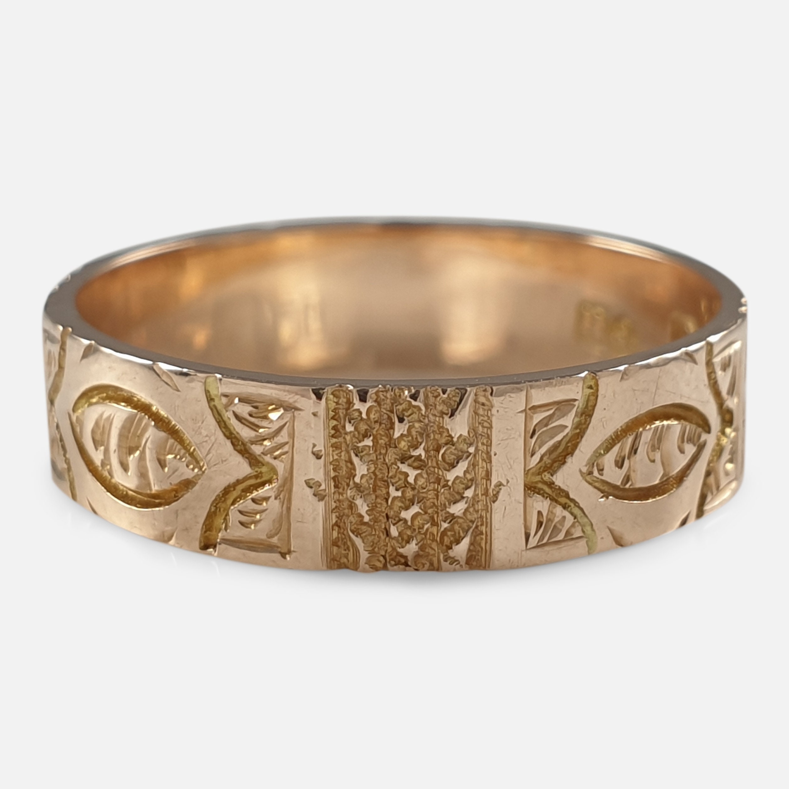 Victorian 9ct Gold Engraved Keeper Ring, 1876 Etsy