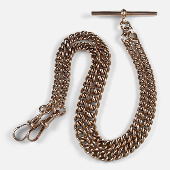 9ct rose gold double albert best sale chain